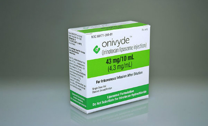 Onivyde is an intravenous injection approved for the treatment of metastatic pancreatic cancer.